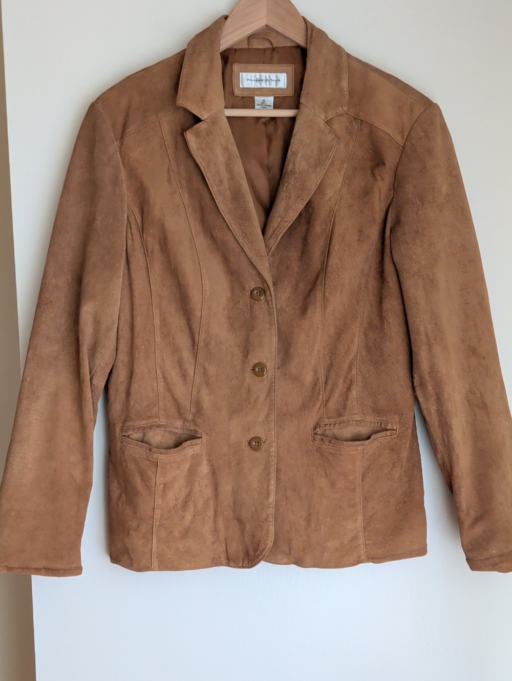 Preston & York Suede Blazer in Camel Brown